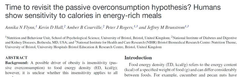 To access the paper by Flynn and colleagues (2022) entitled “Time to revisit the passive overconsumption hypothesis? Humans show sensitivity to calories in energy-rich meals” please click on the image.